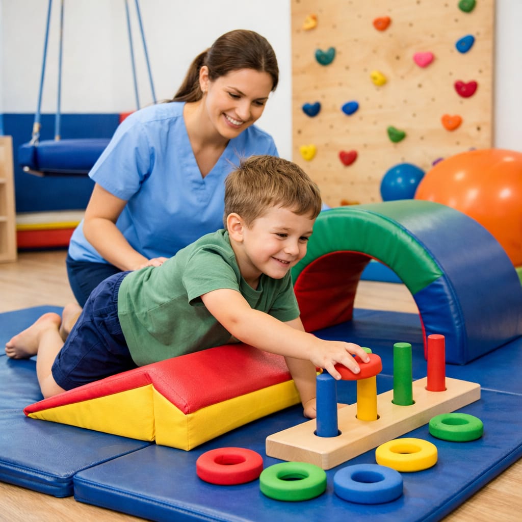 Child participating in pediatric occupational therapy in Joliet IL