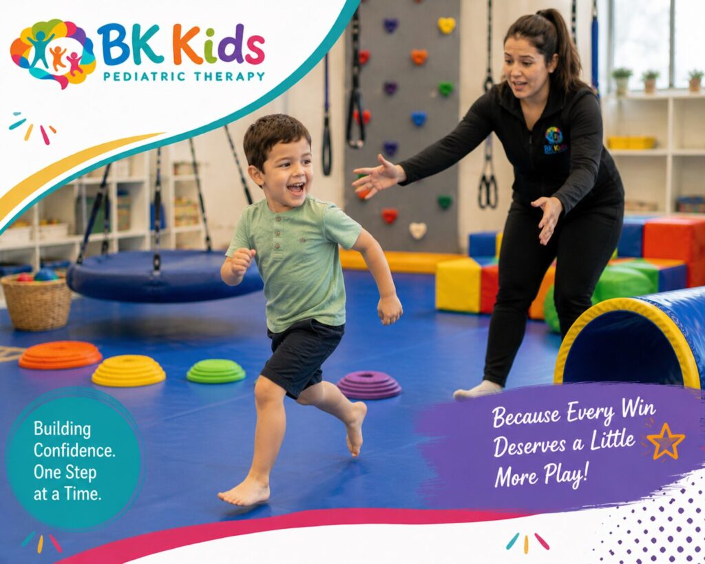 Child receiving OT at BK Kids Pediatric Therapy Joliet, IL