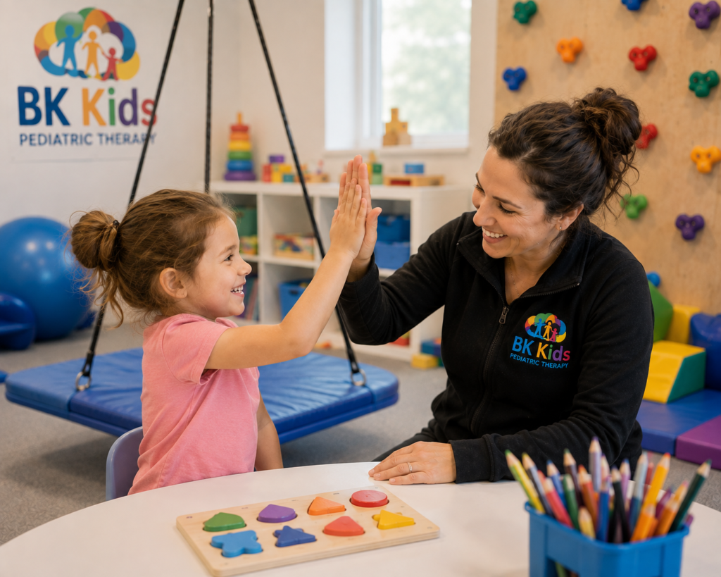 Kid Receiving Pediatric Occupational and Speech Therapy at BK Kids Pediatric Therapy
