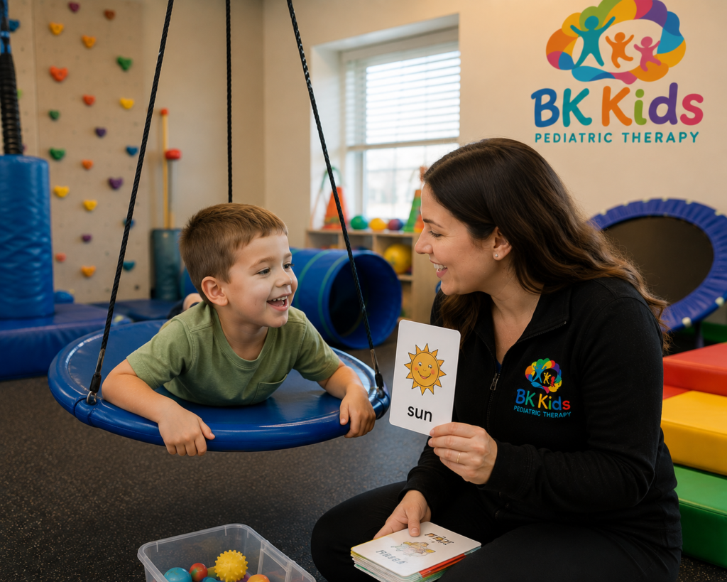 Child participating in Speech Therapy at BK Kids Pediatric Therapy in Joliet, IL
