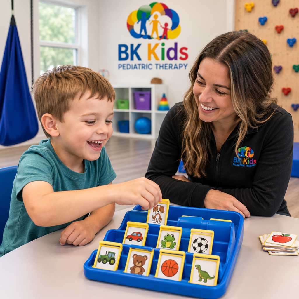 Child Getting Speech Therapy and Occupational Therapy at BK Kids Pediatric Therapy in Joliet, IL
