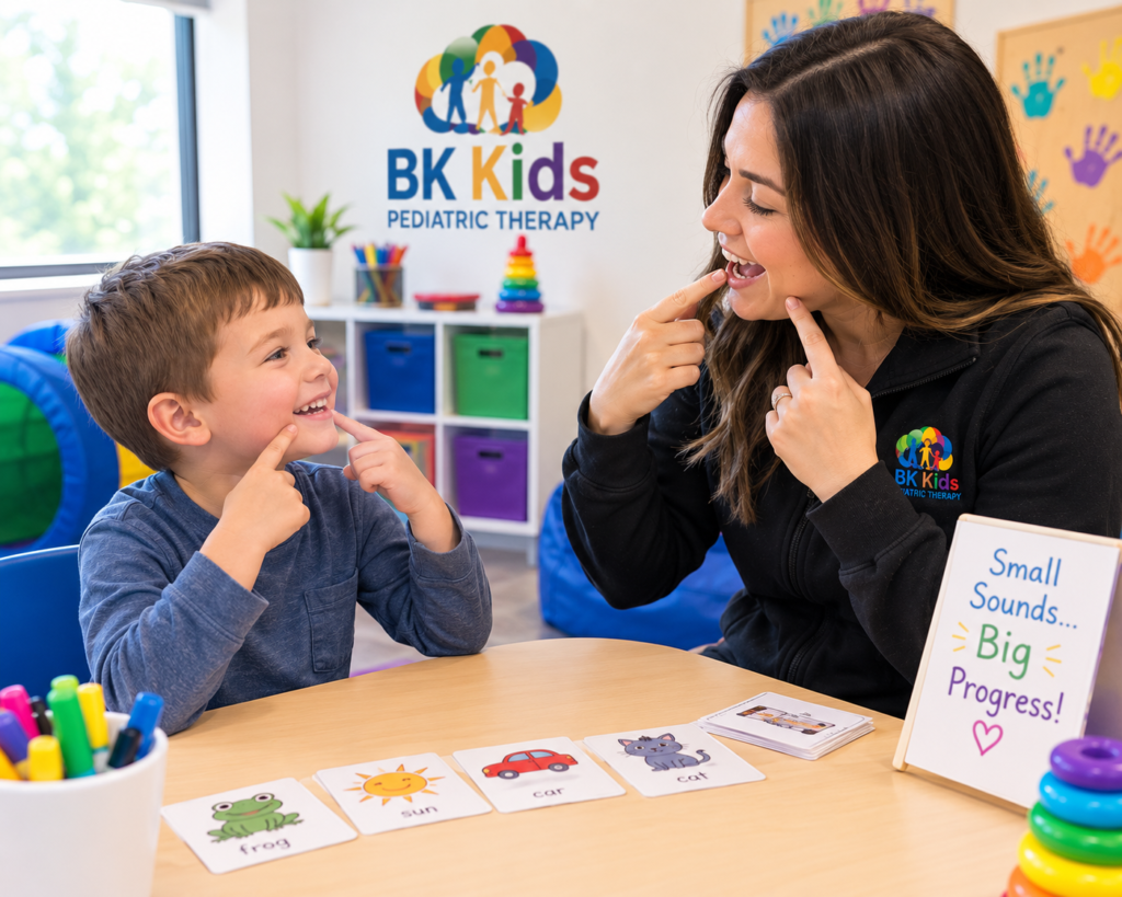 Child getting Speech Therapy at BK Kids Pediatric Therapy Joliet, IL