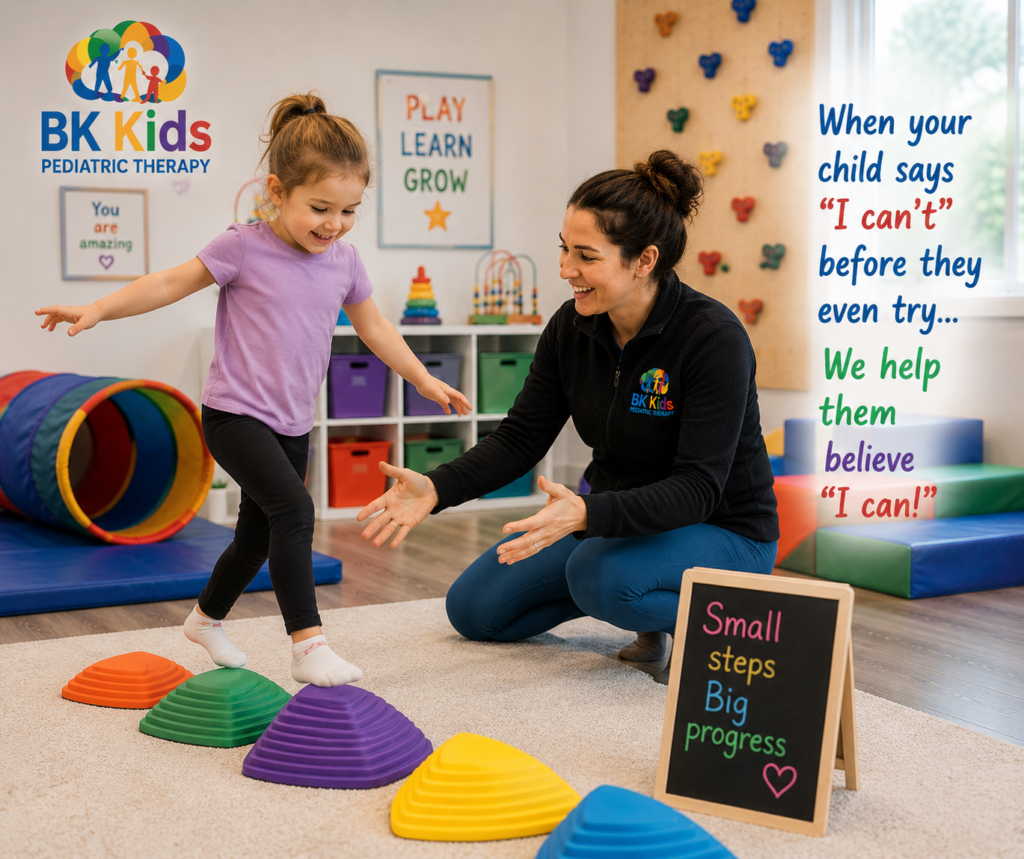 Child getting Speech therapy and occupational therapy at BK Kids Pediatric Therapy Joliet, IL
