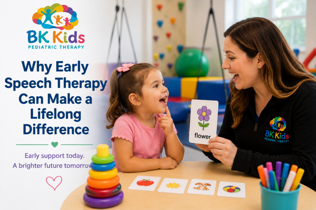 Child getting Speech Therapy at BK Kids Pediatric Therapy Joliet, IL