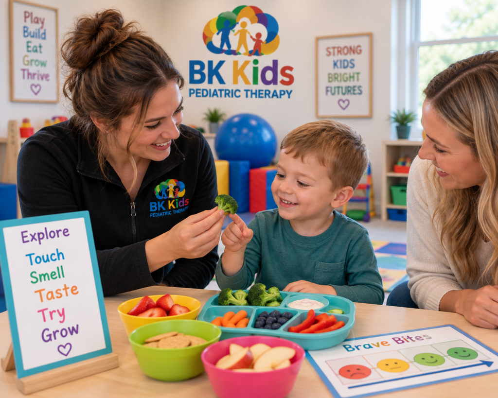 Child getting speech therapy and occupational therapy at BK Kids Pediatric Therapy in Plainfield IL